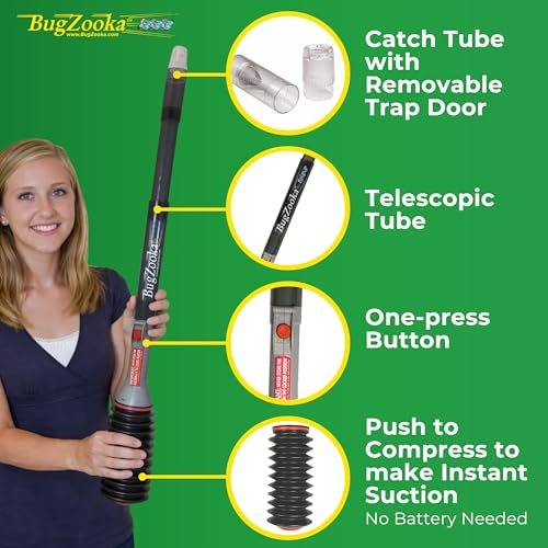 BugZooka - Bug Vacuum with Long Nozzle - No Batteries or Toxic Chemicals